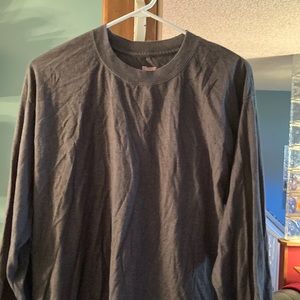 Boys Hanes Gray Long Sleeve Tee Shirt Size L